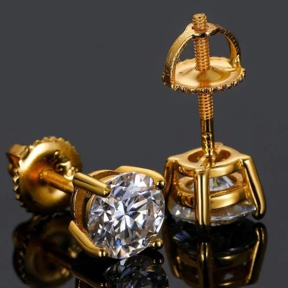 Certified 8ct. t.w. Moissanite Diamond Round Stud Earrings NEW - Picture 3 of 10